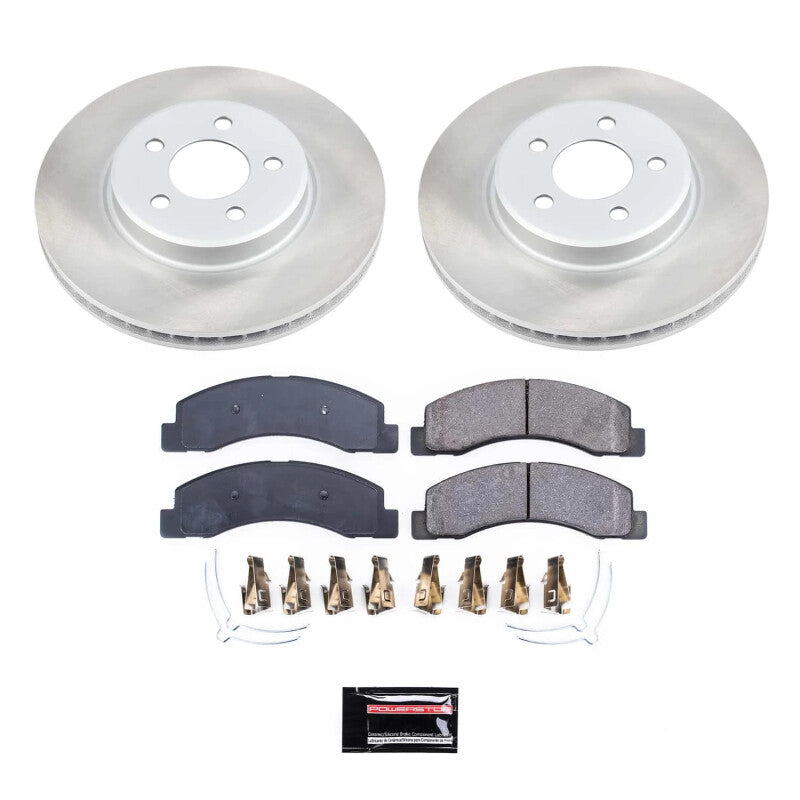 Power Stop 99-04 Ford F-350 Super Duty Front Semi-Coated Rotor Kit PowerStop