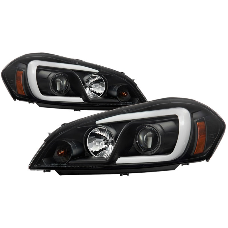 Spyder 06-13 Chevy Impala / 06-07 Chevy Monte Carlo Projector Headlights - Light Bar - Black SPYDER