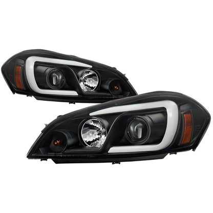 Spyder 06-13 Chevy Impala / 06-07 Chevy Monte Carlo Projector Headlights - Light Bar - Black SPYDER