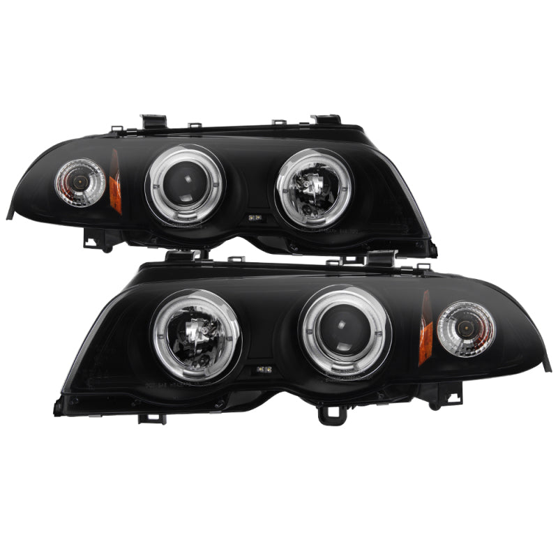 Spyder 99-01 BMW E46 3 Series 4DR Projector Headlights 1PC LED Halo (PRO-YD-BMWE46-4D-HL-AM-BSM) SPYDER