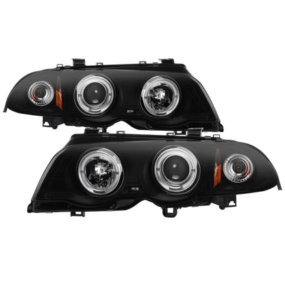Spyder 99-01 BMW E46 3 Series 4DR Projector Headlights 1PC LED Halo (PRO-YD-BMWE46-4D-HL-AM-BSM) SPYDER