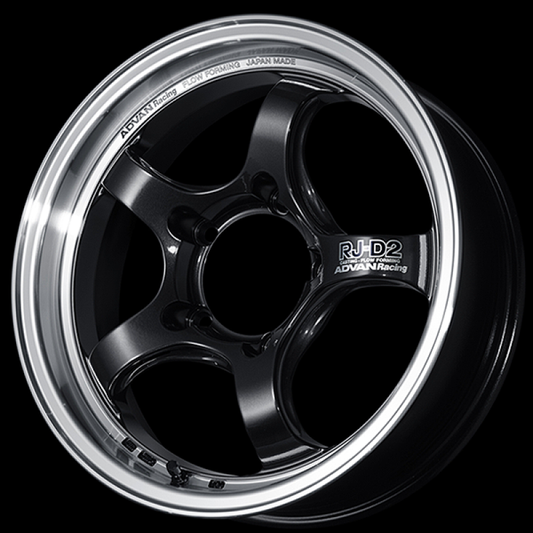 ADVAN Racing RG-D2 17x7.5 +38 4x100 Wheel - Machining & Black Gunmetallic - YAT7F38ABG