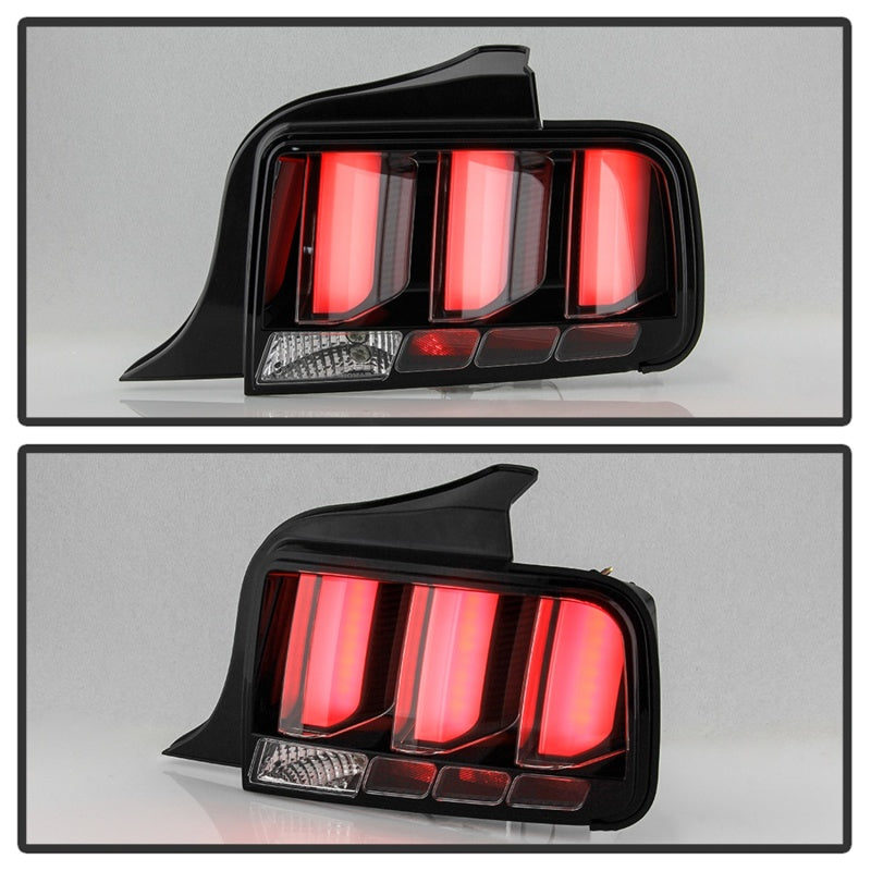 Spyder 05-09 Ford Mustang (White Light Bar) LED Tail Lights - Black ALT-YD-FM05V3-LED-BK SPYDER