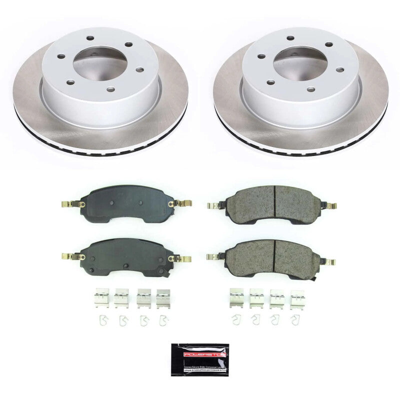 Power Stop 21-23 Ford Bronco Rear Semi-Coated Rotor Kit PowerStop