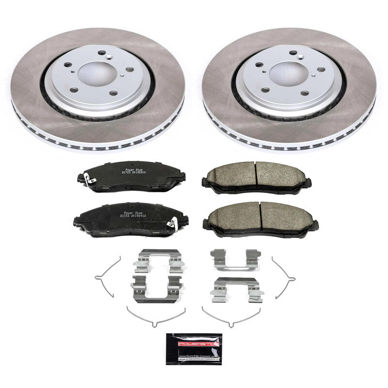 Power Stop 17-22 Honda Ridgeline Front Semi-Coated Rotor Kit PowerStop
