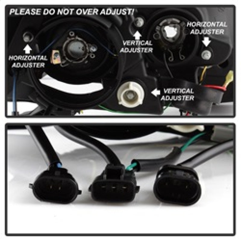 Spyder Toyota Sienna 2011-2014  Projector Headlights - DRL LED - Black PRO-YD-TSEN11-DRL-BK SPYDER