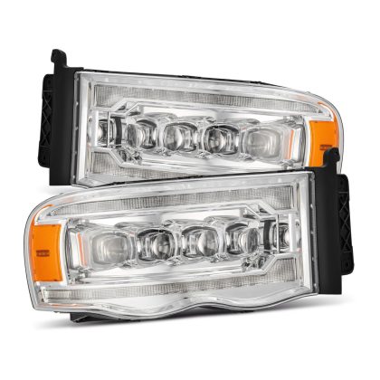 AlphaRex 880565 02-05 Dodge Ram 1500 NOVA LED Proj Headlights Plank Style Chrome w/Activ Light/Seq Signal AlphaRex