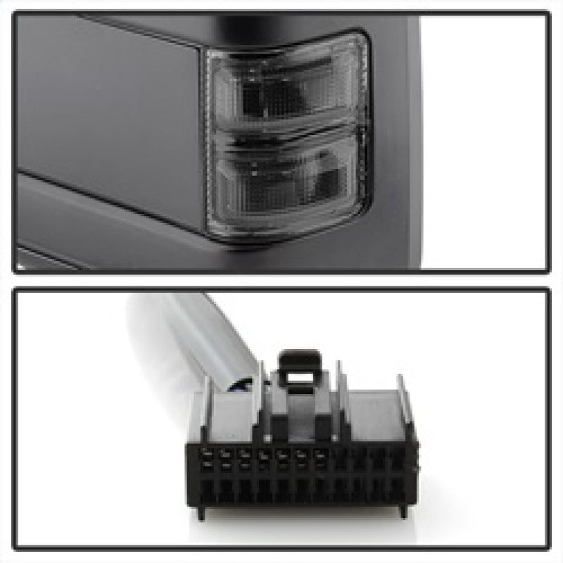 xTune Ford SuperDuty 08-15 Extendable Heated Mirrors w/ LED Signal Smoke MIR-FDSD08S-PW-SM-SET SPYDER