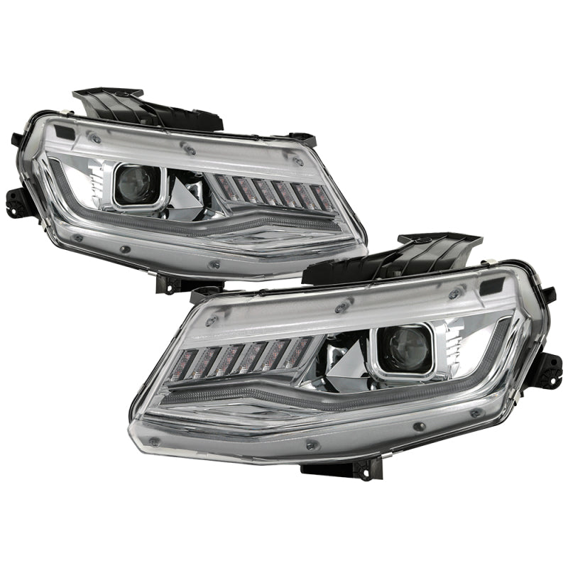 Spyder Chevy Camaro 16-18 (Do Not Fit Halogen) Projector Headlights Chrome PRO-YD-CCAM16HIDSI-SEQ-C SPYDER