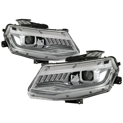 Spyder Chevy Camaro 16-18 (Do Not Fit Halogen) Projector Headlights Chrome PRO-YD-CCAM16HIDSI-SEQ-C SPYDER