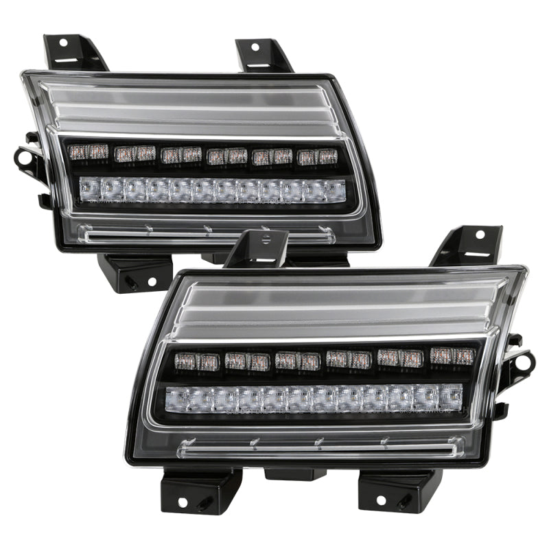 Spyder Jeep Wrangler 2018-2019 ( LED Model Only) LED Front Bumper Lights - Sequential Signal - Black SPYDER