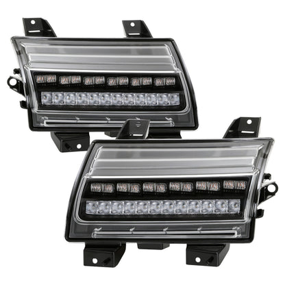 Spyder Jeep Wrangler 2018-2019 ( LED Model Only) LED Front Bumper Lights - Sequential Signal - Black SPYDER