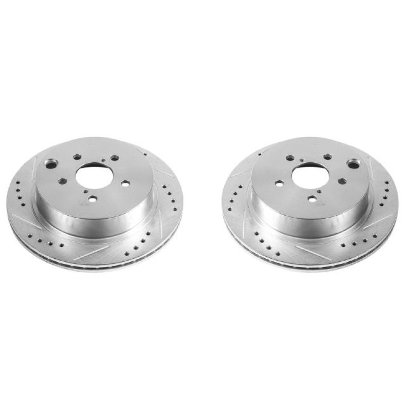 Power Stop 14-18 Subaru Forester Rear Evolution Drilled & Slotted Rotors - Pair PowerStop