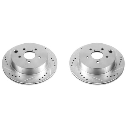 Power Stop 14-18 Subaru Forester Rear Evolution Drilled & Slotted Rotors - Pair PowerStop