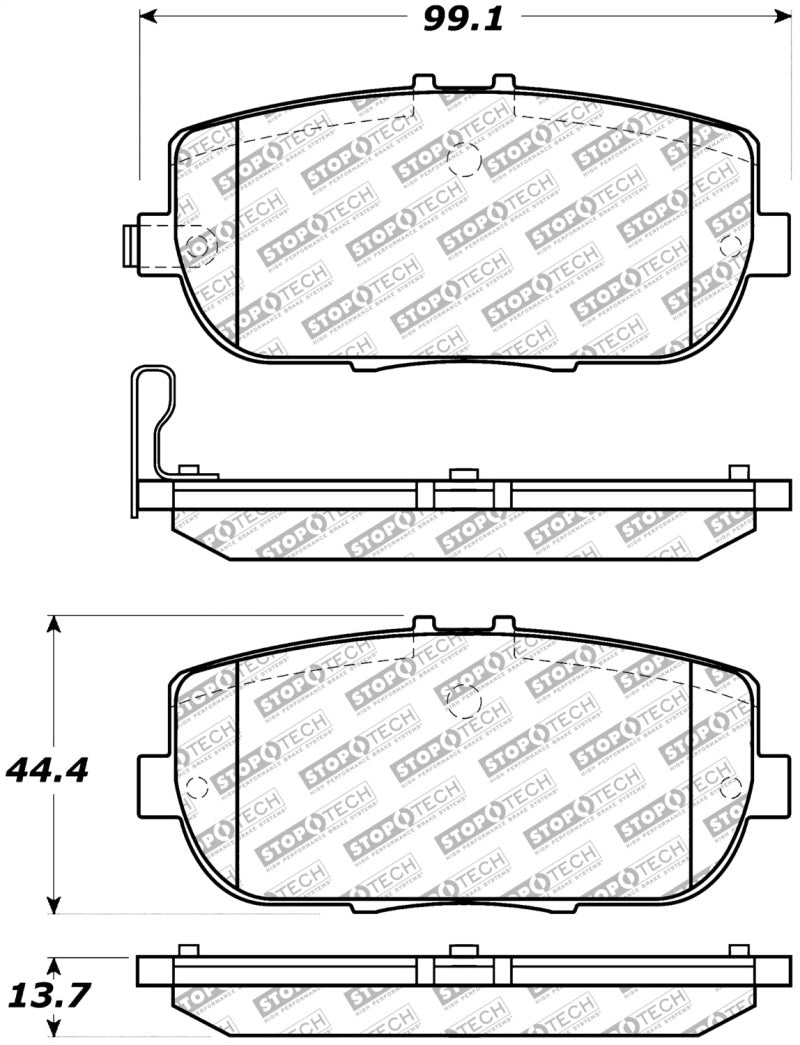 StopTech Street Disc Rear Brake Pads - 305.11800 Stoptech