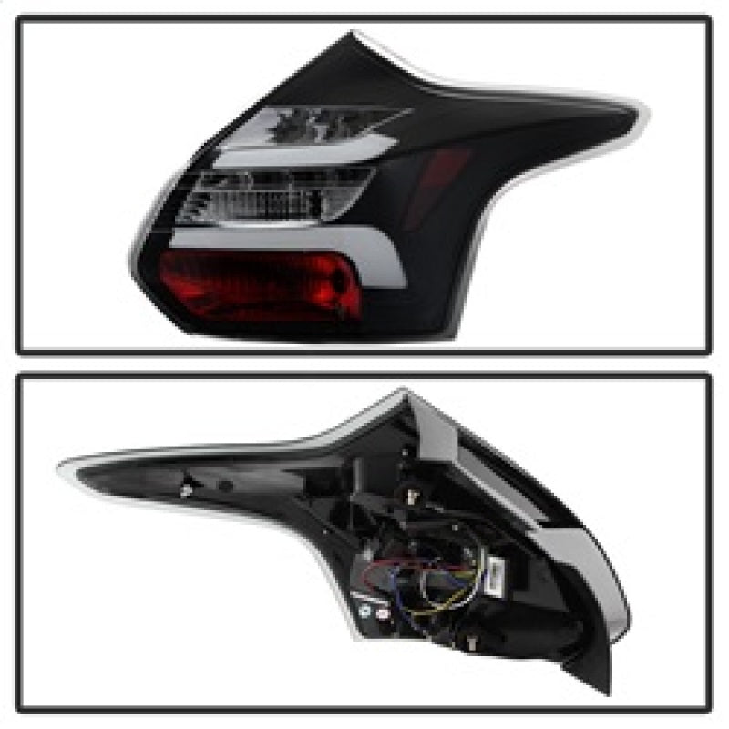 Spyder 12-14 Ford Focus 5DR LED Tail Lights - Black (ALT-YD-FF12-LED-BK) SPYDER