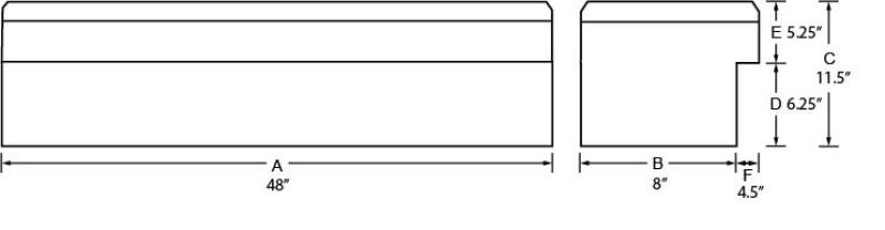 Tradesman Aluminum Side Bin Truck Tool Box w/Push Button (48in.) - Black Tradesman