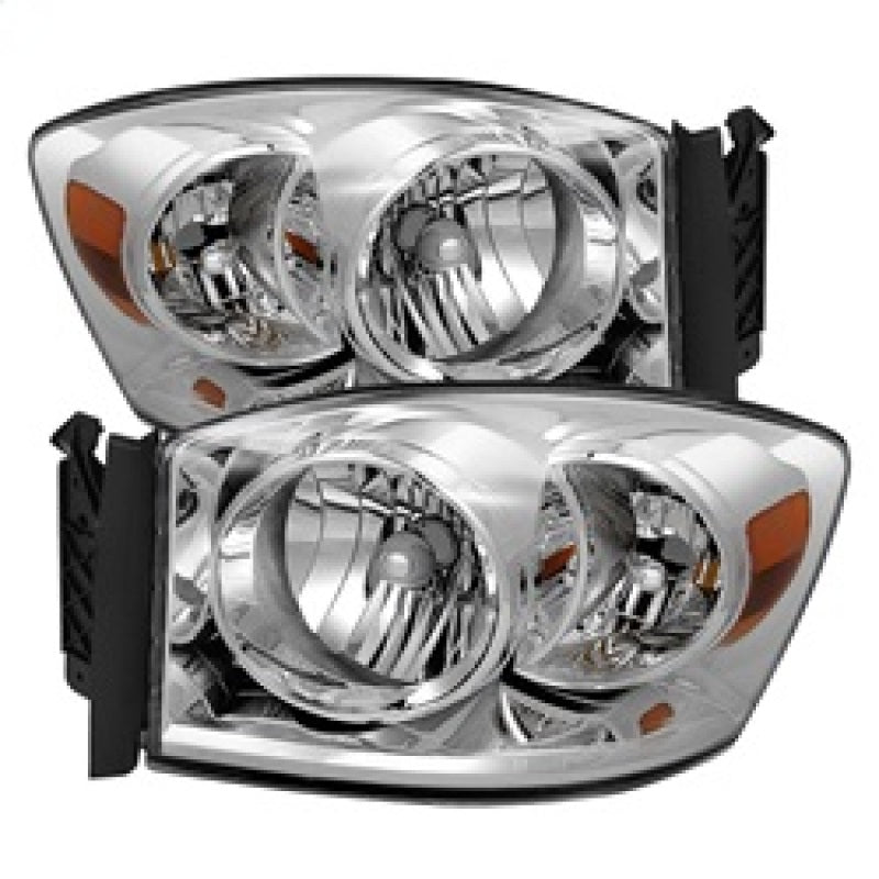 Xtune Dodge Ram 1500 06-08 / Ram 2500/3500 06-09 Amber Crystal Headlights Chrome HD-JH-DR06-AM-C SPYDER