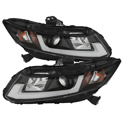 Spyder 12-14 Honda Civic (Excl. 2014 Coupe) Projector Headlights Lgtbr DRL Black PRO-YD-HC12-DRL-BK SPYDER