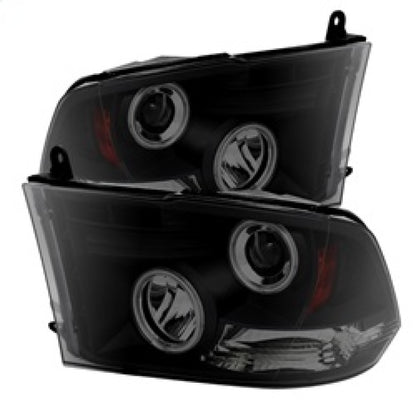 Spyder Dodge Ram 1500 09-14 Projector Halogen Model- CCFL Halo LED - Blk Smke PRO-YD-DR09-CCFL-BSM SPYDER