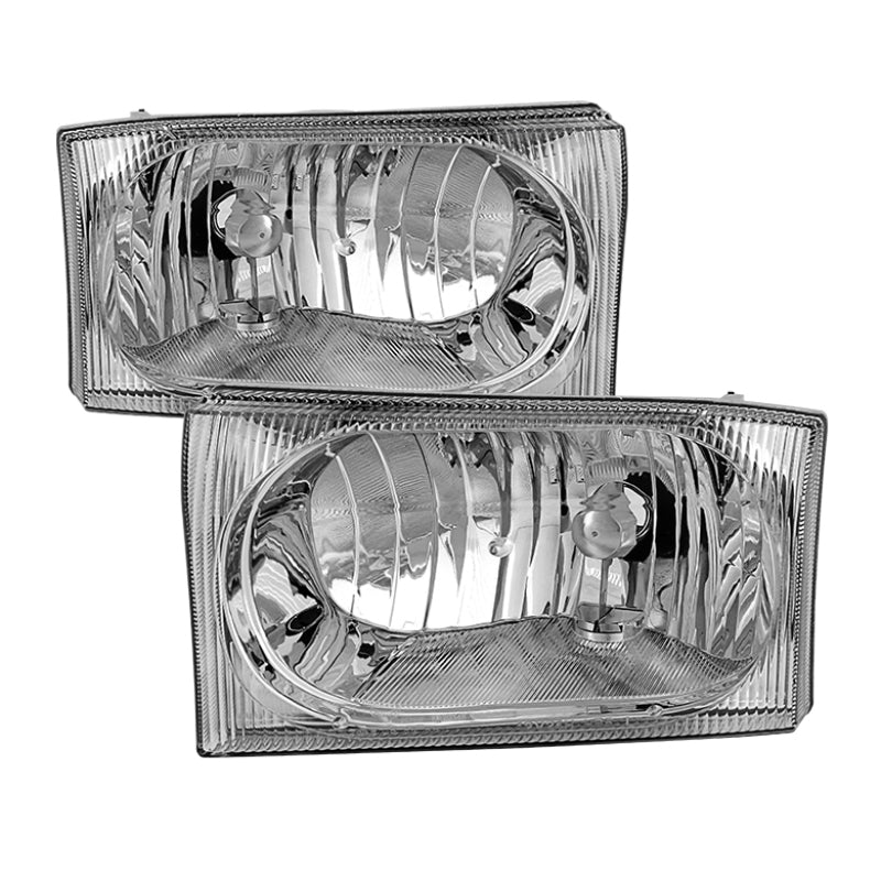 Xtune Ford F250 F350 F450 Superduty Excursion 99-04 OEM Style Headlights Chrome HD-JH-FF25099-OE-C SPYDER