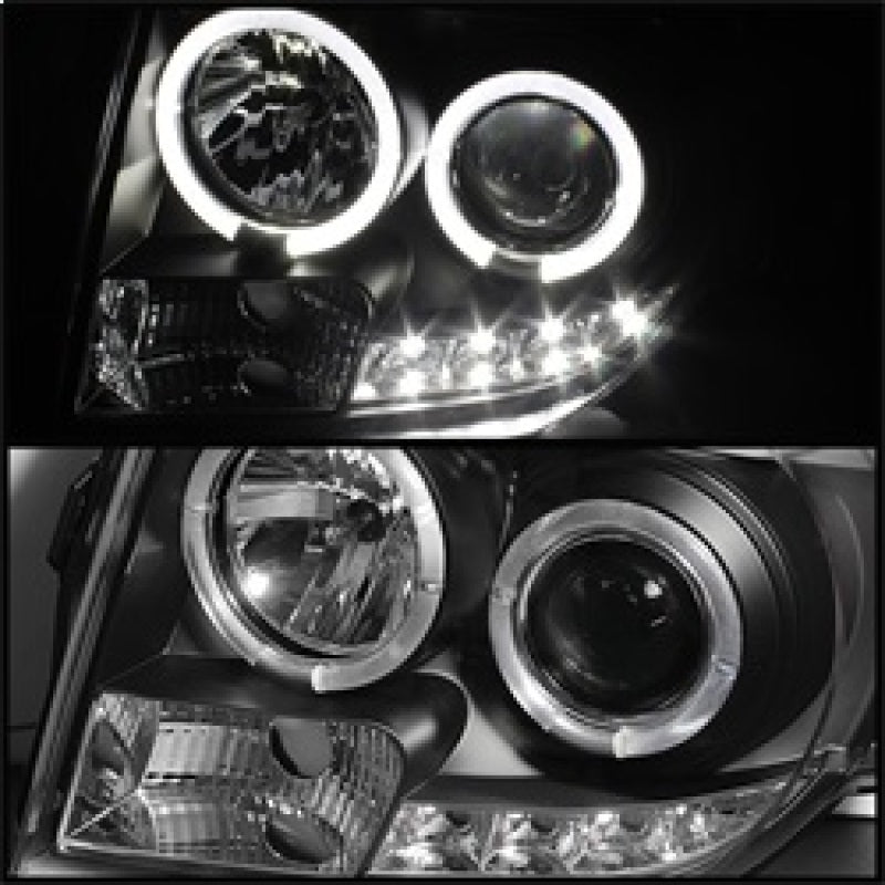 Spyder Ford Escape 08-12 Projector Headlights Halogen Model Only - DRL Black PRO-YD-FES08-DRL-BK SPYDER