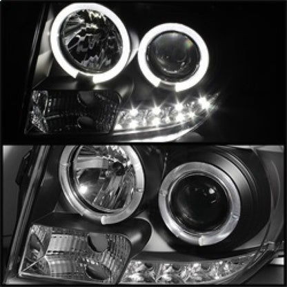 Spyder Ford Escape 08-12 Projector Headlights Halogen Model Only - DRL Black PRO-YD-FES08-DRL-BK SPYDER