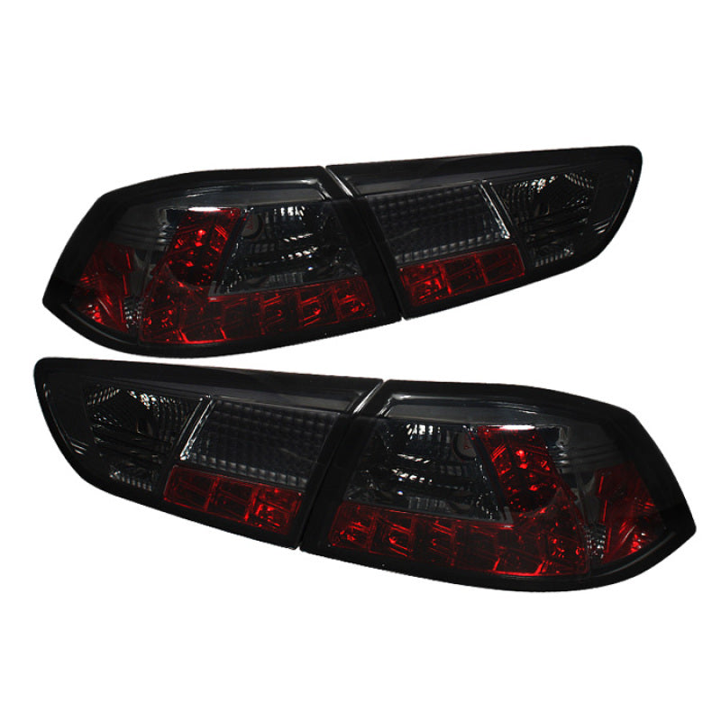 Spyder Mitsubishi Lancer/Evolution X 08-14 LED Tail Lights Smke ALT-YD-MITEVO1008-LED-SM SPYDER