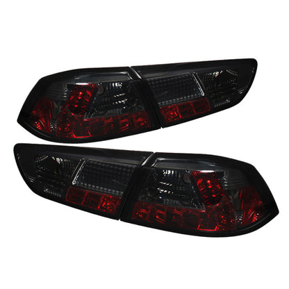 Spyder Mitsubishi Lancer/Evolution X 08-14 LED Tail Lights Smke ALT-YD-MITEVO1008-LED-SM SPYDER