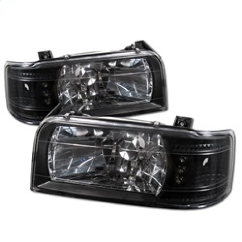 Spyder Ford F150 92-96/Ford Bronco 92-96 1PC LED ( LEDs)Crystal Headlights Blk HD-YD-FB92-1PC-BK SPYDER