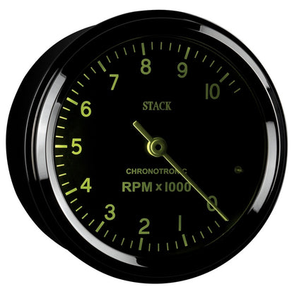 Autometer Chronocentric Tachometer - 80mm Blk - 0-10K RPM