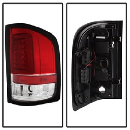 Spyder 07-13 Silverado (Will Not Work w/2010 921 Bulb) V3 Tail Lights Rd/Clr ALT-YD-CS07V3-LBLED-RC SPYDER