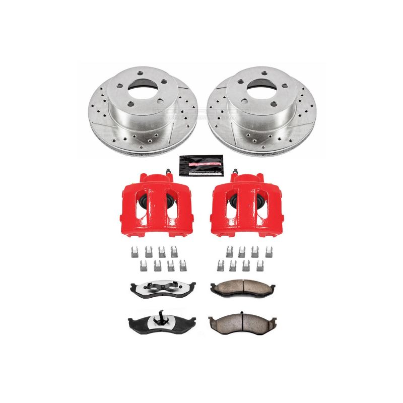 Power Stop 90-99 Jeep Cherokee Front Z36 Truck & Tow Brake Kit w/Calipers PowerStop
