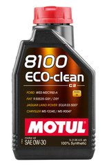 Motul 1L Synthetic Engine Oil 8100 Eco-Clean 0W30 12X1L - C2/API SM/ST.JLR 03.5007 - 1L