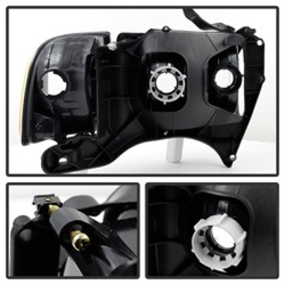 Xtune Dodge Ram Sport Model Only 1999-2002 OEM Headlights Smoked HD-JH-DR99-SP-SM SPYDER