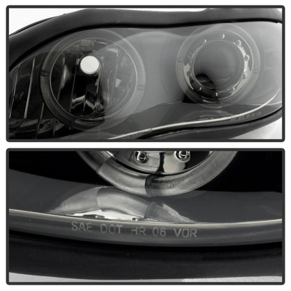 Spyder Chevy Camaro 98-02 Projector Headlights LED Halo LED Blk Smke - Low H1 PRO-YD-CCAM98-HL-BSM SPYDER