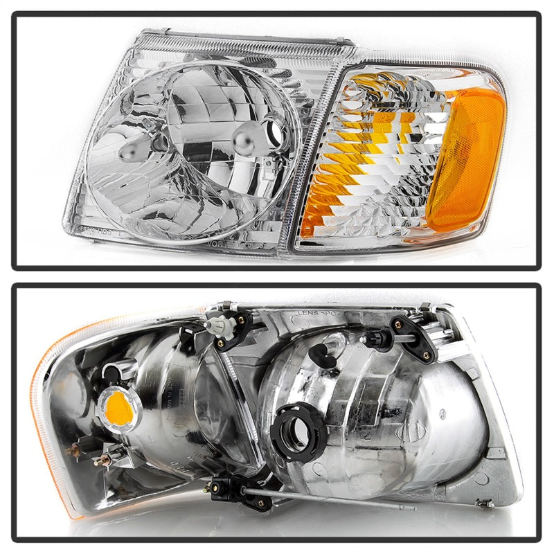 xTune 01-03 Ford Explorer Sport 4pc OEM Style Headlights w/Corners - Chrome (HD-JH-FEXP01-ST-C) SPYDER