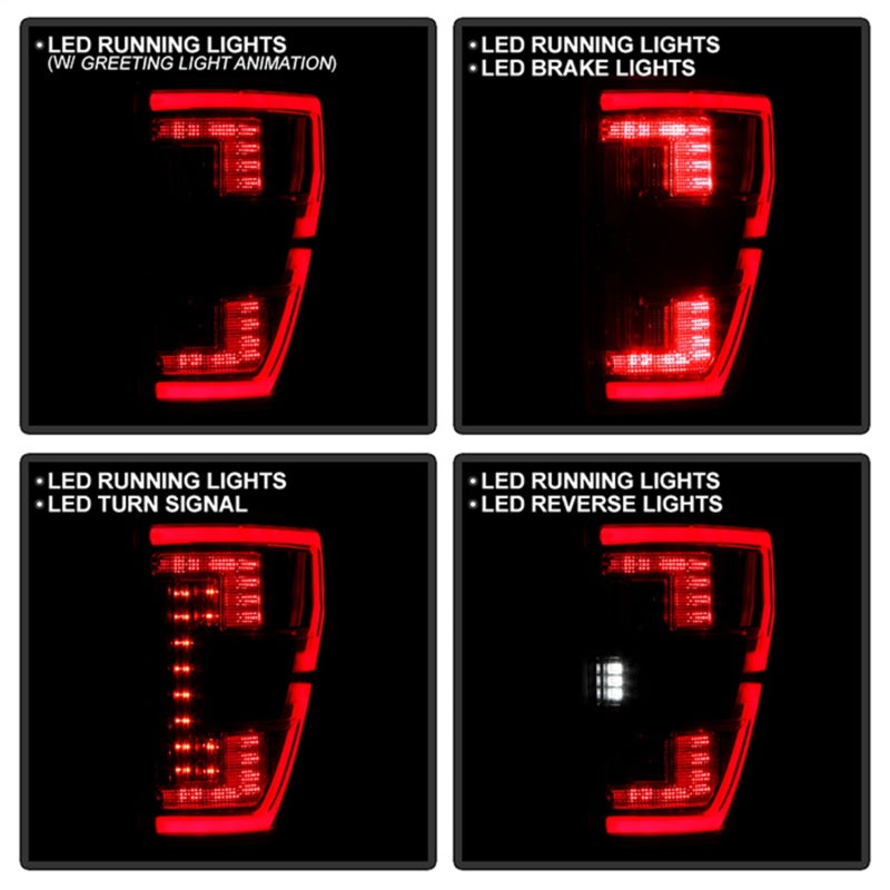 Spyder 21-23 Ford F150 (Halogen w/ Blind Spot) Full LED Tail Lights - Black (ALT-YD-FF15021HALBS-BK) SPYDER