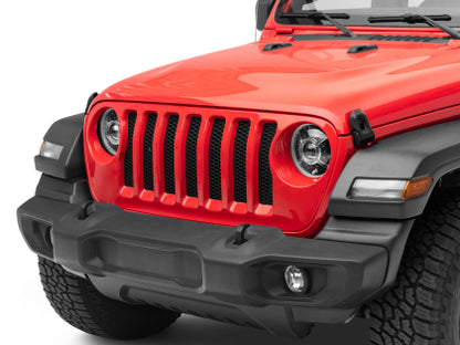 Raxiom 18-22 Jeep Wrangler JL/ JT 9-Inch LED Headlights w/ DRL and Halo- Black Housing (Clear Lens)