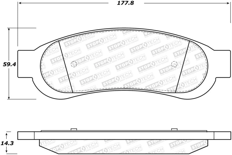 StopTech Premium Ceramic Rear Brake Pads - 308.13340 Stoptech
