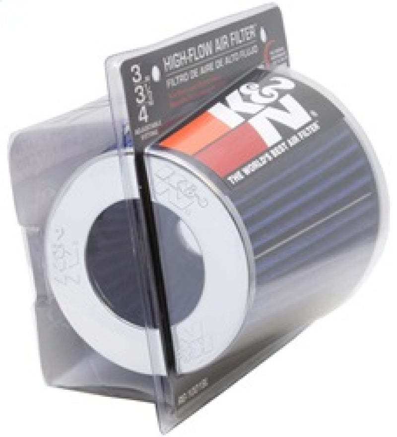 K&N Universal Air Filter Chrome Round Tapered Blue - 4in Flange ID x 1.125in Flange Length x 5.5in H K&N Engineering