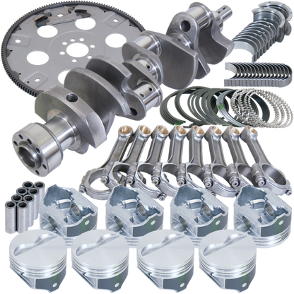 Eagle Chevy 350 1Pc 3.750in Crank 5.700in I-Beam Rods 4.040in Pistons 168 Tooth FP Balanced Assembly