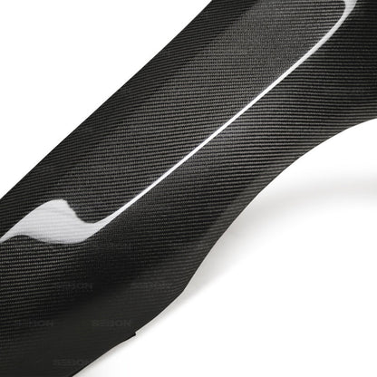 Seibon Carbon fiber fenders for 2008 -2015 Mitsubishi Lancer EVO X (10mm Wider) - FF0809MITEVOX