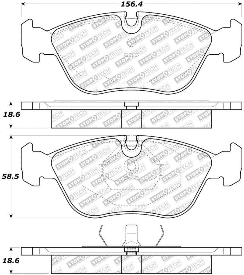 StopTech Street Disc Rear Brake Pads - 305.06180