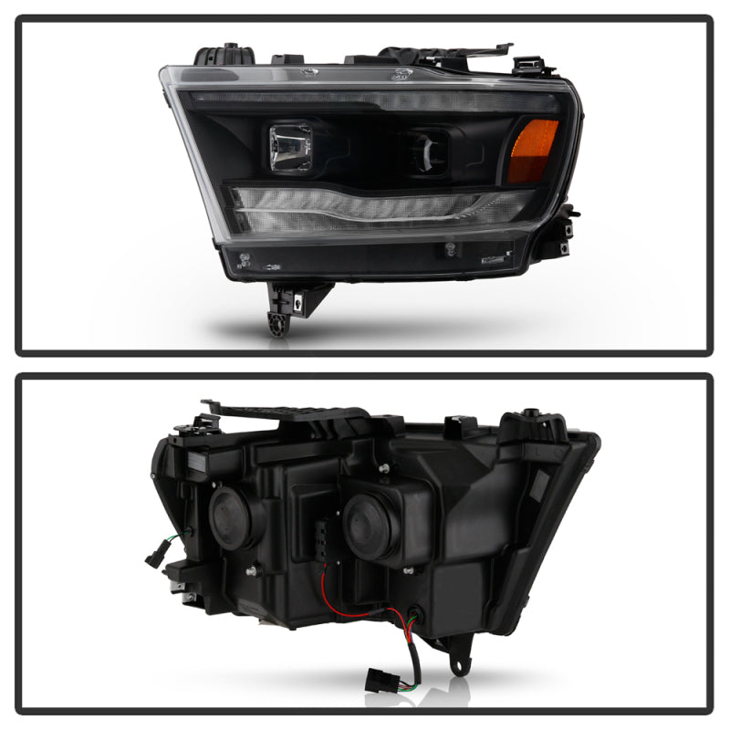 Spyder Dodge Ram 19-20 Halogen Model Projector Headlights Chrome PRO-YD-DR19HALSI-SEQ-BK SPYDER