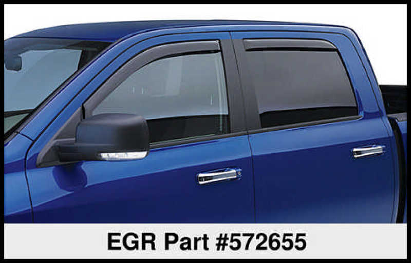 EGR 09-12 Dodge Ram F/S Pickup Quad Cab In-Channel Window Visors - Set of 4 - Matte (572655)