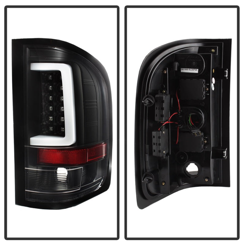 Spyder 07-13 Silverado (Will Not Work w/2010 921 Bulb) V3 LED Tail Lghts Blk ALT-YD-CS07V3-LBLED-BK SPYDER