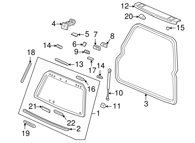 OEM Honda Civic/CR-V Hatchback Strut Hardware (90106-SR3-000) X2