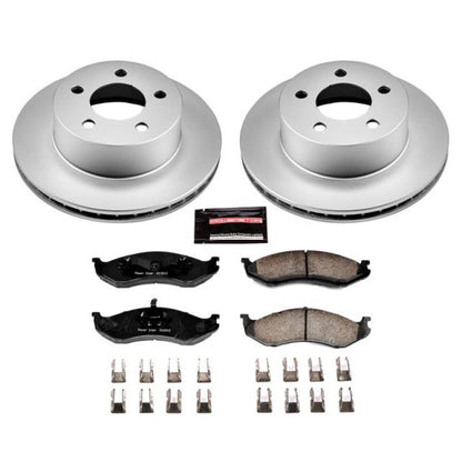 Power Stop 90-99 Jeep Cherokee Front Z17 Evolution Geomet Coated Brake Kit PowerStop