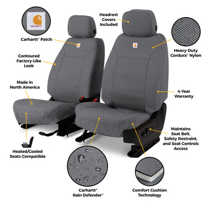 Covercraft Carhartt Super Dux PrecisionFit Seat Covers for 1994-2002 Ram 1500/2500/3500 Front Row Gravel - GTD1230COGY